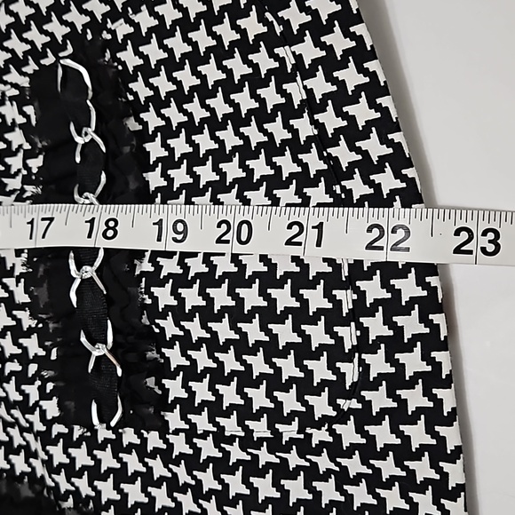 Marina Luna Black & White With Lace & Pockets Blazer Jacket Size L #W-736 - Picture 11 of 12